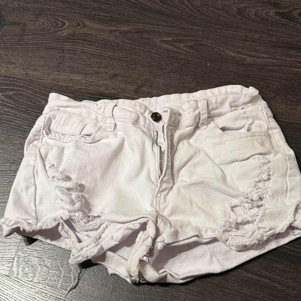 White Jean Shorts